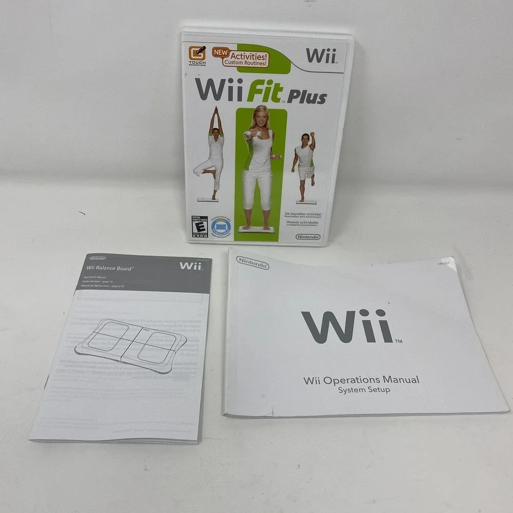 Wii Fit Plus Nintendo DVD + Balance Board Operations Manual System Setup